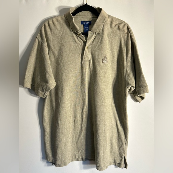 IZOD MENS GREY SHORT SLEEVES POLO 100% COTTON SHIRT SIZE MEDIUM PREPPY STYLE - Picture 1 of 5